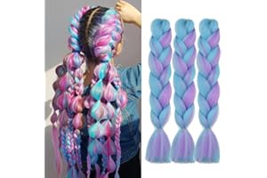 ‎FANWYFYU FANWYFYU Jumbo Braid Synthetic Hair 3 Pieces 24 Inches Kanekalon Hair Braiding Extensions for Crochet Twist Braiding Hair（B66）