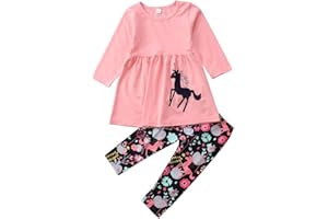Carolilly Ensemble Animaux Enfant Fillette à Manches Longues Vêtement Licorne Petites Filles (1-7 Ans)