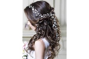 Unicra Argento Matrimonio Cristallo Fiore Capelli Vite Acconciatura Da Sposa Fasce Accessori Per Capelli Da Sposa Per Sposa (argento)