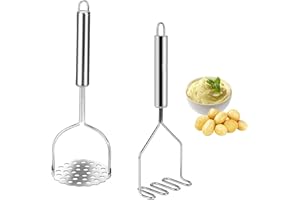 SVUPUE Kartoffelstampfer, 2 Stück Kartoffelstampfer Edelstahl, Lebensmittelstampfer für Gemüse und Früchte