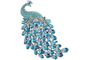 Weenkeey Strass Pavone Spilla Spilla cristallo Uccello Spilla sicurezza Pin Animale Spilla Sposa Spille Collare Spilla distintivo per abito Camicie Cappotto