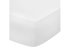 AmigoZone Non Iron Pollycotton Percal Quality Plain Fitted Sheet Or Pillow Cases(Single, White)