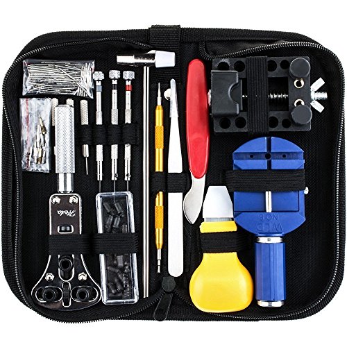 Geepro Uhrenwerkzeug Set 147tlg Uhrmacherwerkzeug Uhr Werkzeug Tasche Reparatur Set Uhrwerkzeug Gehuse ffner in Nylontasche watch tool