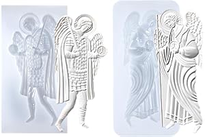 FUNSHOWCASE Art Molds for Polyclay Air Dry Clay Plaster, 2 Carved Archangel Symbols