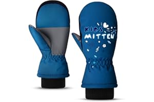 ThxToms Mitaines de Gants de Ski pour Enfants Gants de Ski Hiver -15℃ | Coupe-Vent Imperméable Chaud | Temps Froid épaissi en PU | Sports de Plein air Snowboard Ski | Garçon et Fille de 2 à 10 Ans