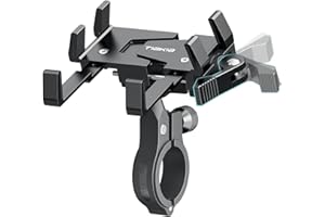 Tiakia Handyhalterung Fahrrad Aluminium Motorrad Handyhalter 6 Krallen mit 360° Drehung, Universal Handyhalter Werkzeugfreie Installation Handyhalterung Fahrrad für 4,5-7 Zoll-Telefone