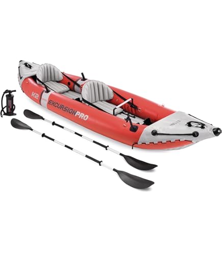 INTEX Canoa Inflable Challenger K2 Para 2 Personas – 351x76x38 Cm, Incluye Bomba Y Remos, Capacidad 160 Kg