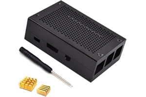 ZkeeShop Gehäuse Aluminium mit Kühlkörper Compatible for Raspberry Pi 3 Model B ，Pi 3 B+，RPi 2 (Raspberry Pi Board Nicht enthalten) (Schwarz)