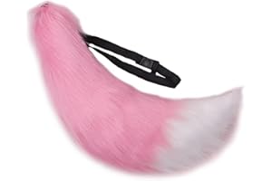 Fxaelian Faux Fur Animal Big Tail Cute Fox Cat Dog Wolf Tail Holloween Cosplay Party Costume Accessory