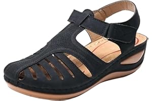 Susenstone Sandales à bout Fermé,Sandales de Marche Randonnée Femme Eté Mode Sandales de Plage Confort Anti-Dérapant Bout Fermé Claquettes de Trekking