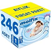 Molfix Bebek Bezi Beden 1, 2-5 kg, Yeni Doğan, 246 Adet, Aylık Fırsat Paketi