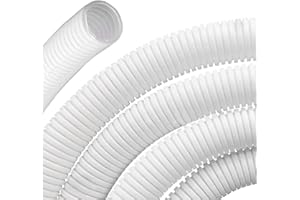 MOCNT Tubo Corrugato Flessibile Auto Chiuso Tubo Guaina Isolante Protettivo Cavo Filo per Guaina Ondulata Cavi Elettrici Gestione Bianco Esterno 21mm Lunghezza 10Metri