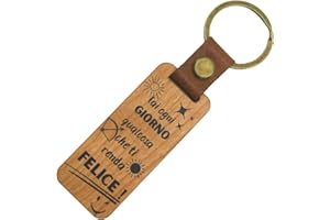 Amore Legno Sforza Portachiavi Portafortuna, Portachiavi Donna, Uomo, Idee Regalo per Amici Colleghi e Maestre, Portachiavi Casa, Regalo Laurea, Regali, Portachiavi in Legno Made in Italy