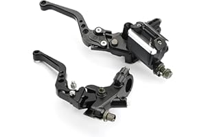 Anhoer 2Pcs Motorcycle Brake Clutch Lever 7/8" Universal Motorcycle Handlebar Master Cylinder Levers 22mm Cylinder Reservoir Levers Left & Right Handle Clutch Lever Set (Black)
