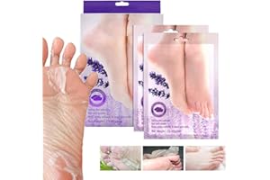 BOMPOW Foot Peel Mask, Exfoliating Socks Foot Mask, Peel Off Dry Dead Cracked Hard Skin in 3-7 Days, Lavender Scented Exfoliating Foot Socks, 2 Pairs