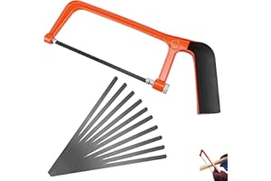 COGNITIVEX 11 Piece Set Mini Hacksaw Set Professional Hack Saw with 10 Saw Blade Small Hand Saw Set for Wood Heavy Duty Mini Hacksaw Junior Hacksaw