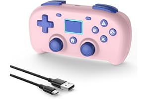 DYONDER Controller wireless per PS4, gamepad PS4 stile mini compatibile con PS4, telecomando per giochi per PC per Windows 10/8/7, controller di gioco con doppia vibrazione/sensore a 6 assi/audio(Rosa)