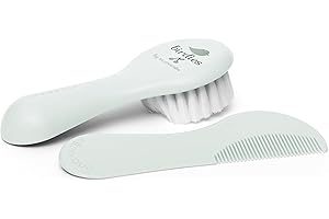 Suavinex Cepillo y Peine para Bebés, Ideal Recién Nacidos, Cepillo de Fibras Pobladas y Suaves, Peine con Cantos Redondeados, Sin Tirones, Respeta el Cuero Cabelludo, Verde