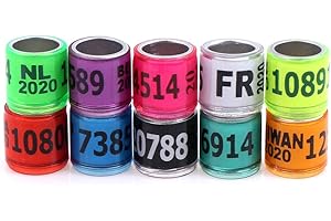 zalati Birds Aluminum Rings 100pcs Foot Ring Leg Bands for Racing Pigeon Parrot Finch Canary Hatch Poultry - Color Random