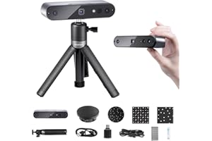 Revopoint Escáner 3D Inspire para impresión 3D, precisión de 0,2 mm, velocidad de escaneo de 18 FPS, modelo 3D portátil, escaneo estable con IMU, escáner 3D de infrarrojos con plato giratorio