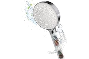Shower Head, Newentor High Pressure Shower Heads with 6 Modes Large Shower Head Filter Full Coverage Good for Hair and Skin Washing Living in Hard Water