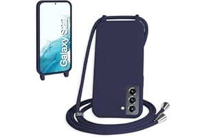 WenBaby Handykette für Samsung Galaxy S22 Hülle mit Band,Handyhülle mit Schnur zum Umhängen Silikon Seil Necklace Schutzhülle mit Kordel Tasche Case TPU Bumper für Galaxy S22- Marineblau