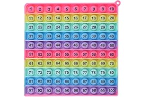 DIELIANHUA Pop It, 1-100 Pop It Fidget Toys, Push Bubbles Jouet, Push and Pops Bubble Sensory Fidget Toy, Educatifs Maths Jouets pour Enfants, 15 x 15 CM