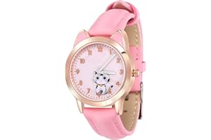 UKCOCO - Orologio da polso per bambini, con motivo di gatto, con, al quarzo, per ragazze e studenti