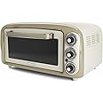 Ariete Vintage 97903 Mini Oven, 18 Litre Capacity, 1380 Watts, 3 Cooking Positions, Aluminium Baking Tray, 60 Minute Timer, Cream