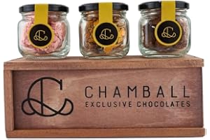 CHAMBALL EXCLUSIVE CHOCOLATES CHAMBALL 15 Truffes au Chocolat avec : Mangue, Fraise et Orange Idéales à déguster et à offrir - Coffret de Chocolats Artisanaux Belges - Assortiment de Chocolats Premium d'Origine Belge