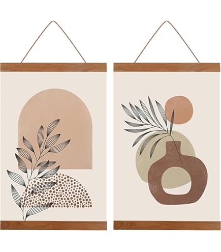 4 Stecche Per Poster In Legno 21cm - Guide Magnetiche Con Cordino, Per Foto E Opere D'Arte - Foto 4