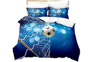 STICKER SUPERB. Funda Nordica Cama 90/105/135/150 Juvenil Niños Fútbol Disparo Objetivo Microfibra Fundas Edredón Nórdico con Funda de Almohada Ropa De Cama 3D 2/3 Piezas Juego De Cama (Azul,Cama 90 180x220 cm)