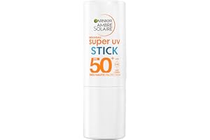 GARNIER Ambre Solaire - Stick Solaire Super UV SPF50+ - Invisible - Protège Des UV Quotidiens - Hydratation 8H - Beurre de Karité & Vitamine E - Vegan & Cruelty Free - Tous Types de Peaux - 9ml