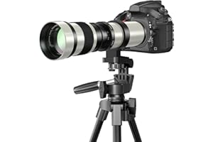 Lightdow 420-800mm f/8.3 Téléobjectif, Objectif Full Frame avec Adaptateur T-Mount, Compatible avec Nikon D850 D810 D780 D750 D500 D7500 D7200 D5600 D3500 D3400 etc | Série D Caméra DSLR