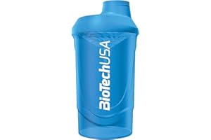 BioTechUSA Wave Shaker | Shaker Bottle | 100% Szczelności | Ulepszone mieszanie | Trwały i bezpieczny | Łatwy w użyciu i czyszczeniu, 600 ml, Niebieski