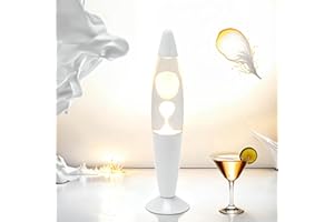 LICHT-ERLEBNISSE Lampada lava in alluminio e vetro bianco e trasparente per camera dei ragazzi, 36 cm, G9, inclusa lampadina, lampada da tavolo retro per ambiente rilassante in soggiorno TIMMY