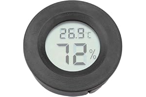 GAROSA Mini Igrometro digitale Termometro da interno con monitor di umidità con ampio display LCD e retroilluminazione per rettile(Black)
