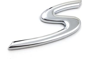 CarWorld Insigne d'emblème de hayon de Coffre arrière d'autocollant en métal de S Sport, pour Porsche Cayenne Cayman Macan, Insigne d'emblème de Lettre de Coffre