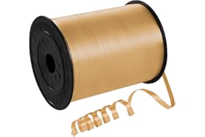 COSORO 457m Ruban Doré 5mm Largeur,Ruban Bouclé pour Ballon Anneau Bouquets Couture Nœuds Brillant,Emballage de Cadeaux,Accessoire Décoration Bricolage,pour Mariage Anniversaire Noël Fête Nouvel An