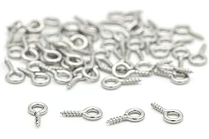 NaturSchatulle Schraubösen Schraubhaken 10x5mm Ringschrauben I 50 Stück Edelstahl Augenschrauben Ösenstifte Basteln Schmuckherstellung