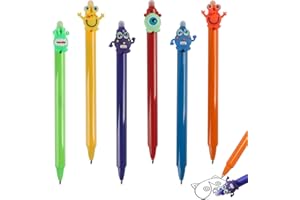 JWTRSVTY 6 PCS Monster Radierbare Stifte, Monster Radierbarer Tintenroller, 0,5mm Blau Einziehbarer Cartoon Kugelschreiber, Kawaii Monster Schreibwaren, für Kinder Schule Büro Office Geschenke
