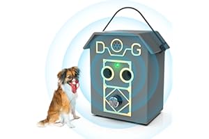 BUBBACARE Anti Barking Device, 3 Modes Ultrasonic Dog Barking Deterrent Device, 55Ft Waterproof Stop Dog Barking Device Pet Gentle Anti Barking Device Stop Small Large Dogs Barking Anti Bark