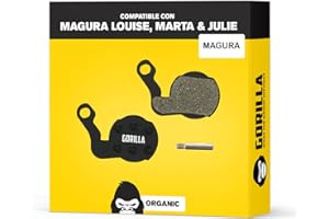 Gorilla Bikes Pastillas de Freno I para Frenos Magura Louise de 2007 Julie HP de 2009 & Marta de 2009 Type 6 para Freno de Disco Bicicleta I Orgánico & Sinterizado I Durable & Ajuste