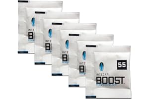 yaoviz Set Integra Boost 55% - 5 x 8g Feuchtigkeitsregler I 2-Wege Luftbefeuchter mit Indikator Anzeige - Luftfeuchtigkeit bis 28g I Befeuchtungspäckchen