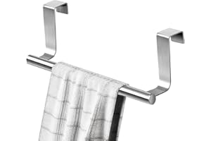YITOBICI Toallero para Puerta de 23 cm, toallero para Cocina, toallero sin taladrar, toallero, Colgador de Puerta para baño y Dormitorio (Plateado)