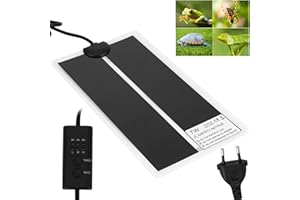 PALMCEE Heizmatte Terrarium, Verstellbares Abnehmbares Heizkissen für Reptilien mit 3 Temperaturstufen und Timing, Heizkissen für Schildkröte, Schlangen, Eidechse, Gecko, Spinne, Raupe (7W - 28 * 15cm)