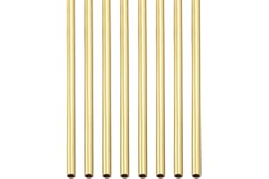 DTGN Ottone Tubo - 8pz - Buono per Macchinari Attrezzatura Fai-da-te Decorativa Cornice - Rotondo Metallo Tubazione 1.5mm x 0.2mm x 300mm