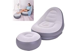 Fineway. CHAISE INFLATABLE GAMING SPORTS CAMPING LOUNGER RELAXING CHAIR SEAT SOFA (DELUXE LOUNGER - GREY)