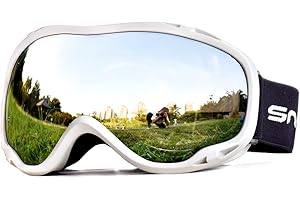 Snowledge Ski Snowboard Goggles with UV400 Protection, Skiing Snowboarding Goggles of Dual Lens with Anti Fog for Men, Women,Helmet Compatible