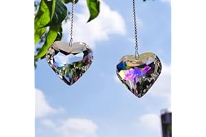 XNSHUN 2 Pièces Attrape Soleil en Cristal, Cristal A Suspendre Prisme Pendentif Sun Catchers Décor, Capteur De Soleil Pendentifs pour Fenêtre, Jardin,Décoration De Mariage